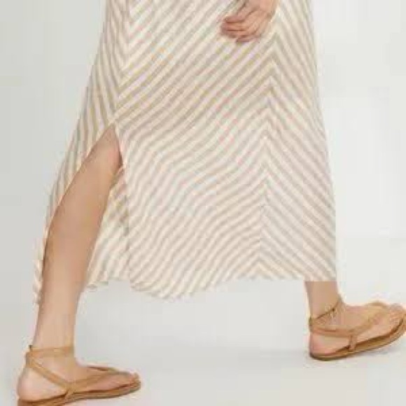 Everlane Bias Cut Linen Striped Dress Size 12 - Picture 14 of 15